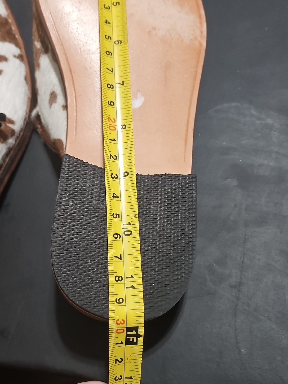 Cowhide Tassel Backless Mules - Brown & White Size 9 - Picture 11 of 12